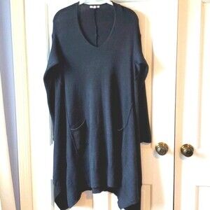 JODIFL WOOL BLEND SWEATER DRESS CHARCOAL GRAY SIZE MEDIUM LAGENLOOK MINIMALIST